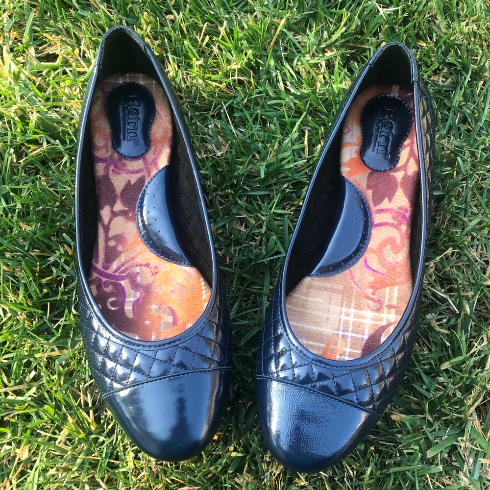 Born Dark Navy Blue Slip On Flats